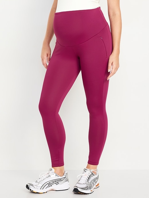 Image number 1 showing, Maternity Full-Panel PowerSoft 7/8 Leggings