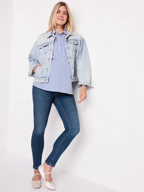 Maternity Premium Full Panel Rockstar Super Skinny Jeans - Dark Wash