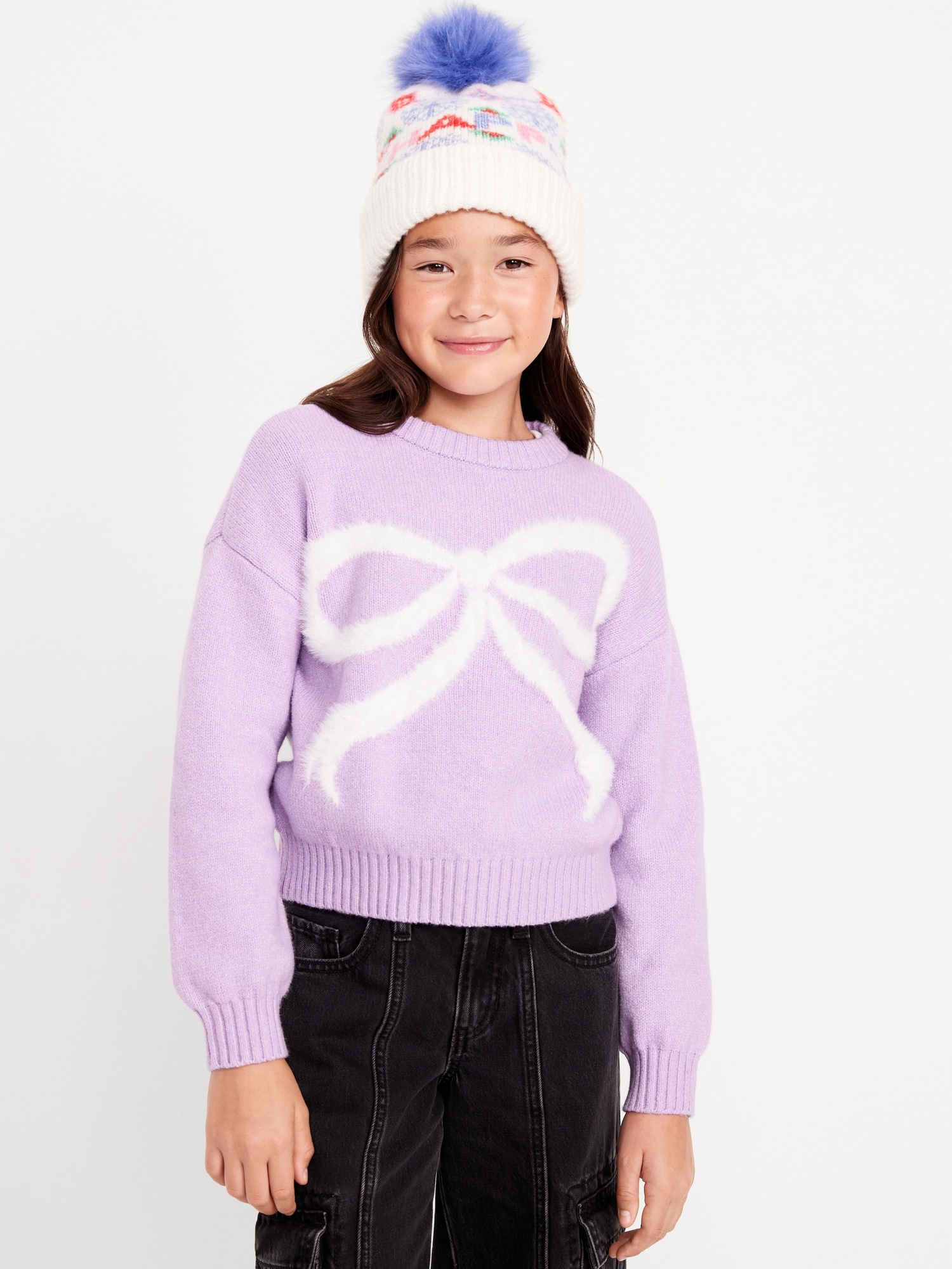 SoSoft Long-Sleeve Graphic Sweater for Girls