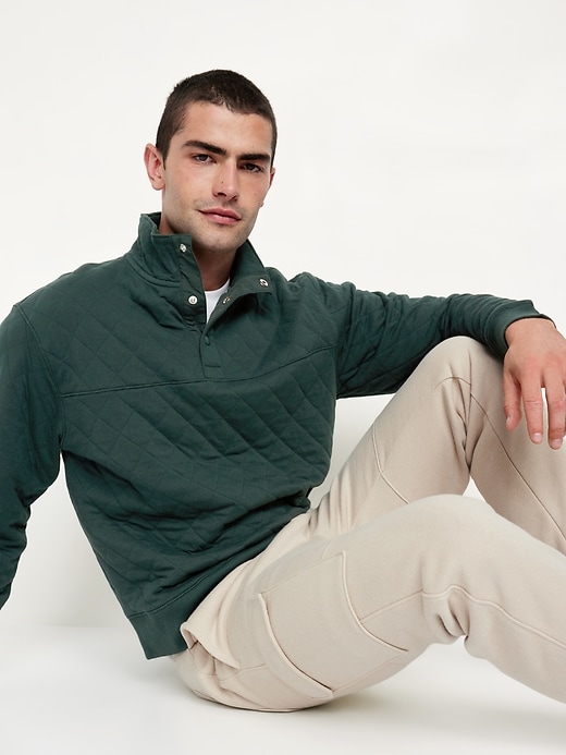 Image number 3 showing, Quarter-Snap Quilted Fleece Sweatshirt