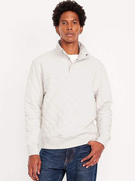 Image number 1 showing, Quarter-Snap Quilted Fleece Sweatshirt