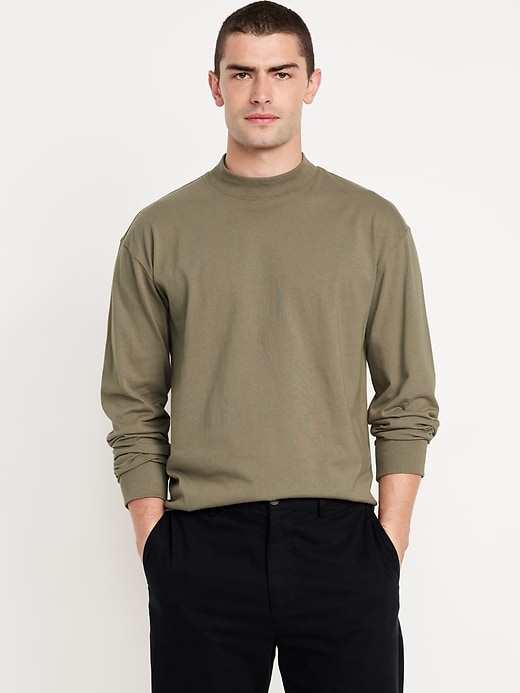 Image number 1 showing, Heavyweight Mock-Neck T-Shirt