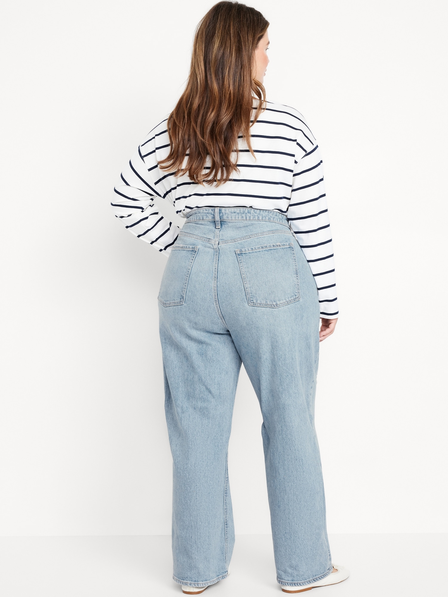 Curvy Extra High Waisted Wide Leg Jeans Old Navy 0954