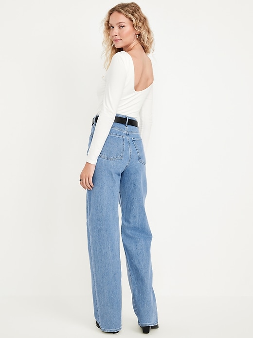 Image number 4 showing, Extra High-Waisted Sky-Hi Wide-Leg Jeans