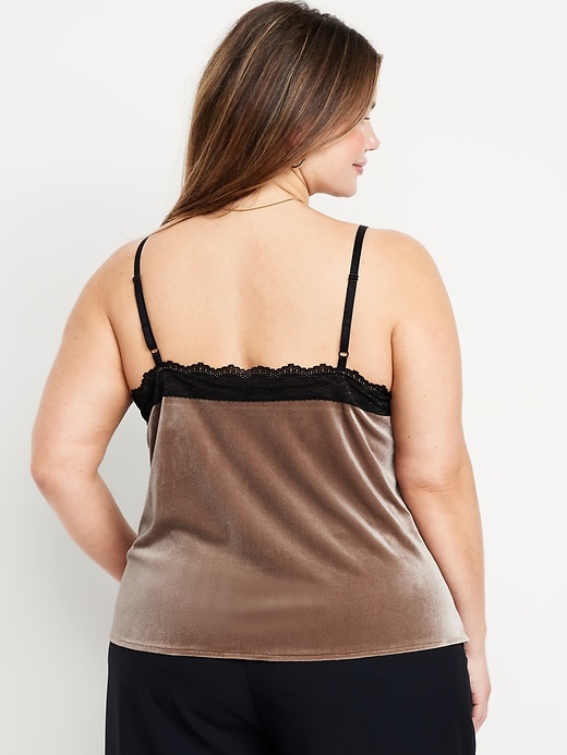 Image number 6 showing, Lace-Trim Velvet Top