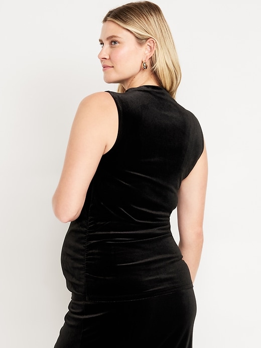 Image number 3 showing, Maternity Velvet Mock-Neck Top