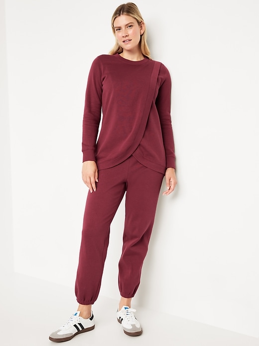 Image number 3 showing, Maternity Cross-Front Nursing Sweatshirt