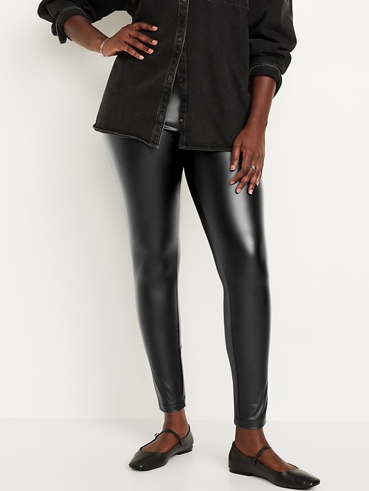 Image number 4 showing, High-Waisted Faux Leather Leggings