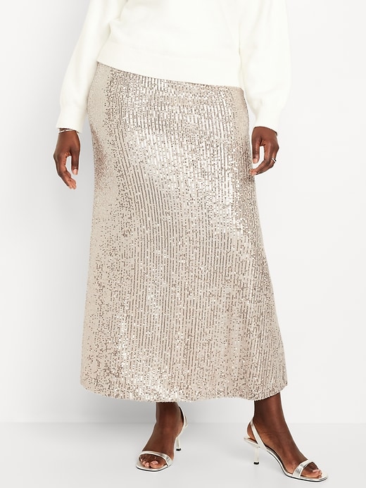 Image number 5 showing, High-Waisted Sequin Maxi Skirt