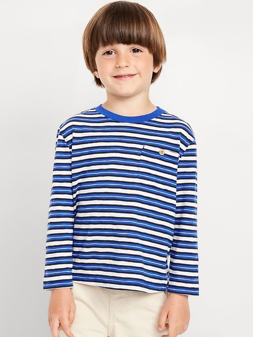 View large product image 1 of 2. Long-Sleeve Pocket T-Shirt for Toddler Boys