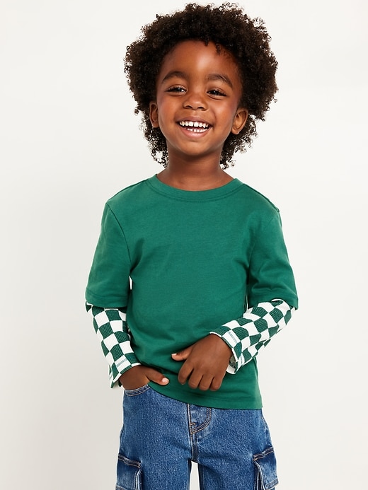 View large product image 1 of 2. Long-Sleeve Two-In-One T-Shirt for Toddler Boys