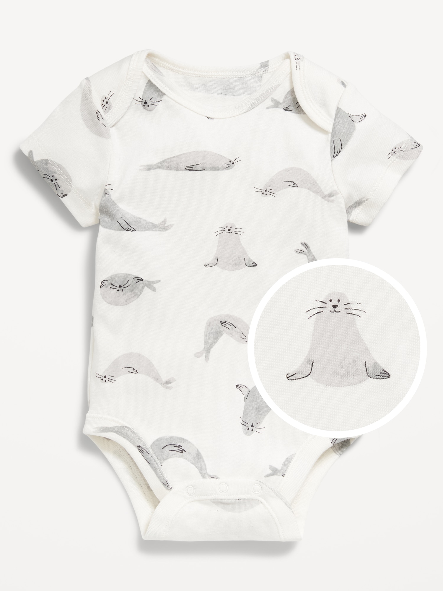 Printed Short-Sleeve Bodysuit for Baby