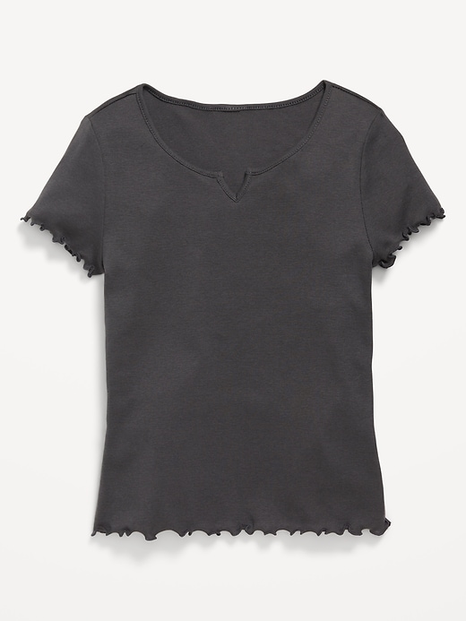 View large product image 2 of 4. Short-Sleeve Lettuce-Edge T-Shirt for Girls