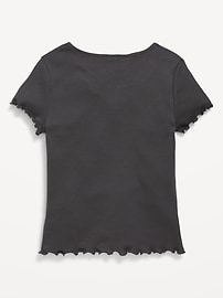 View large product image 3 of 4. Short-Sleeve Lettuce-Edge T-Shirt for Girls