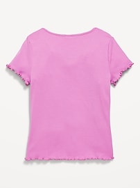 View large product image 3 of 4. Short-Sleeve Lettuce-Edge T-Shirt for Girls