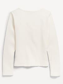 View large product image 3 of 3. Fitted Long-Sleeve Lace-Up Top for Girls