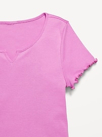 View large product image 4 of 4. Short-Sleeve Lettuce-Edge T-Shirt for Girls