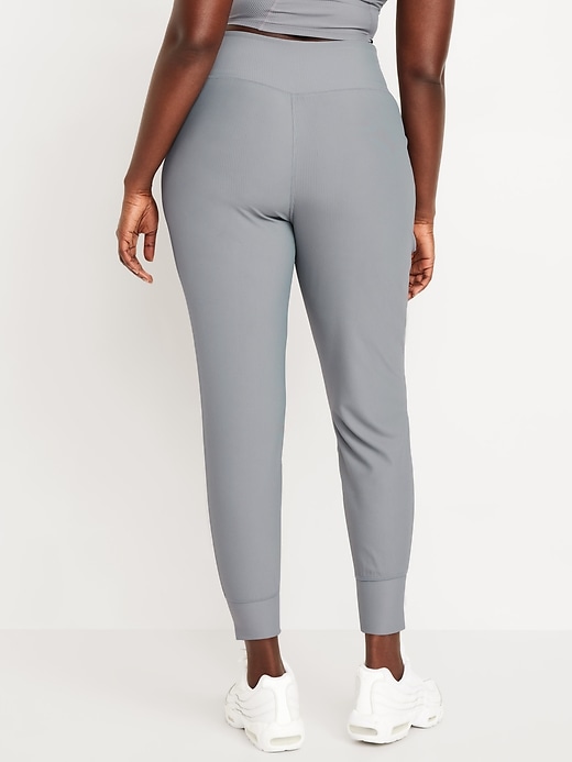 Image number 5 showing, High-Waisted PowerSoft Ribbed 7/8 Joggers