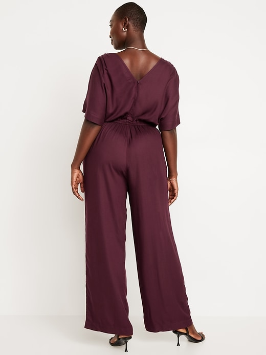 Image number 5 showing, Waist-Defined Crepe Wide-Leg Jumpsuit