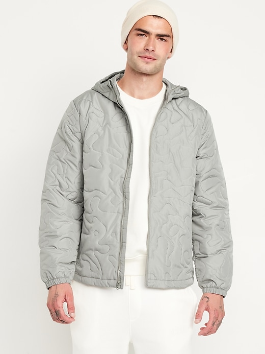 Image number 1 showing, Water-Resistant Quilted Zip Jacket