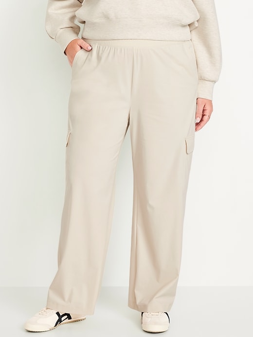 Image number 6 showing, High-Waisted SleekTech Wide-Leg Cargo Pants