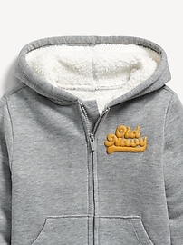 View large product image 3 of 3. Logo-Graphic Sherpa-Lined Zip-Front Hoodie for Toddler Boys