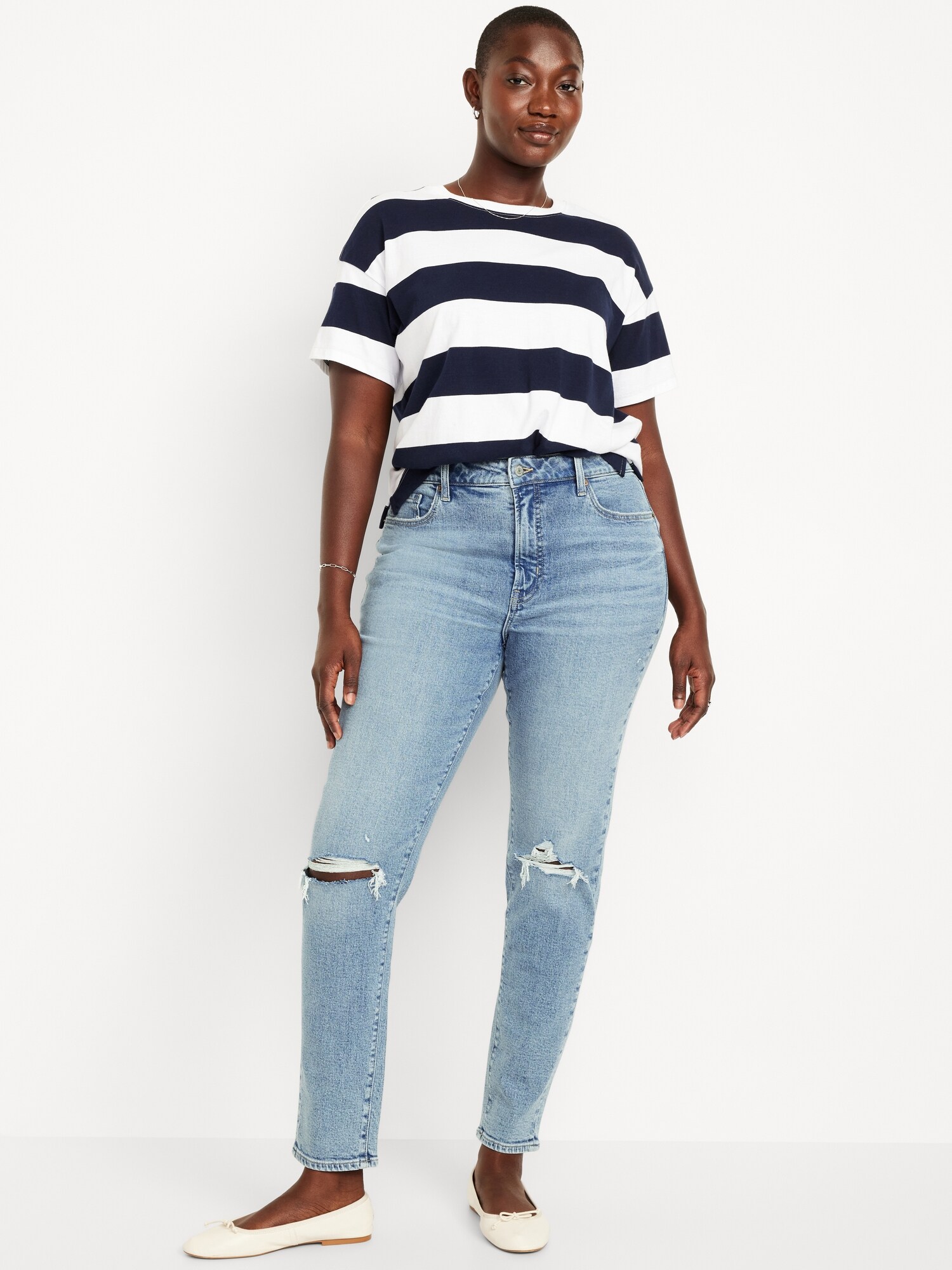 Женские джинсы Old Navy Curvy High-Waisted OG Straight Ankle, цвет: Cerys — фото 4