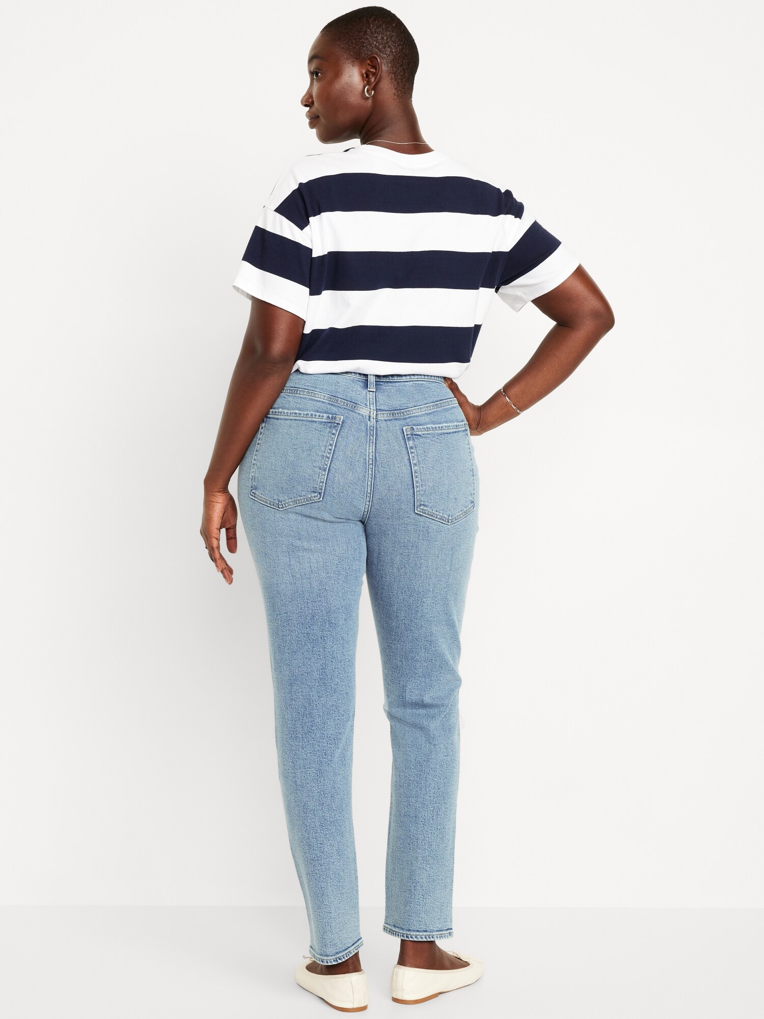 Женские джинсы Old Navy Curvy High-Waisted OG Straight Ankle, цвет: Cerys — фото 5