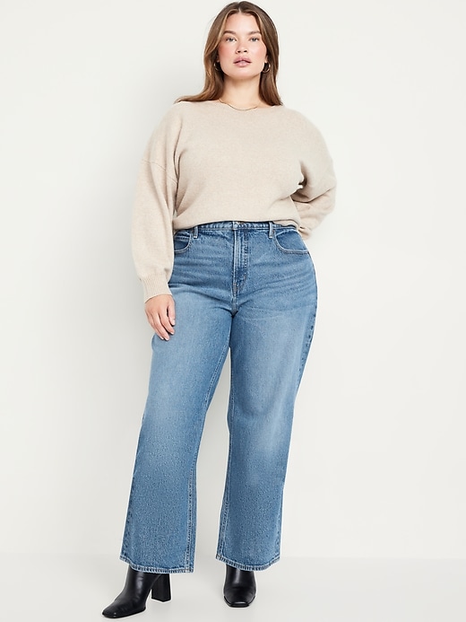 Image number 6 showing, Curvy Extra High-Waisted Sky-Hi Wide-Leg Jeans