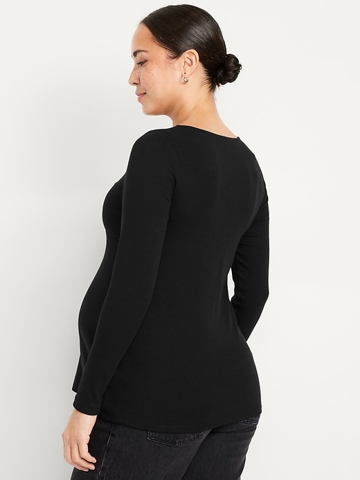 Image number 2 showing, Maternity Twist-Front Ribbed Top