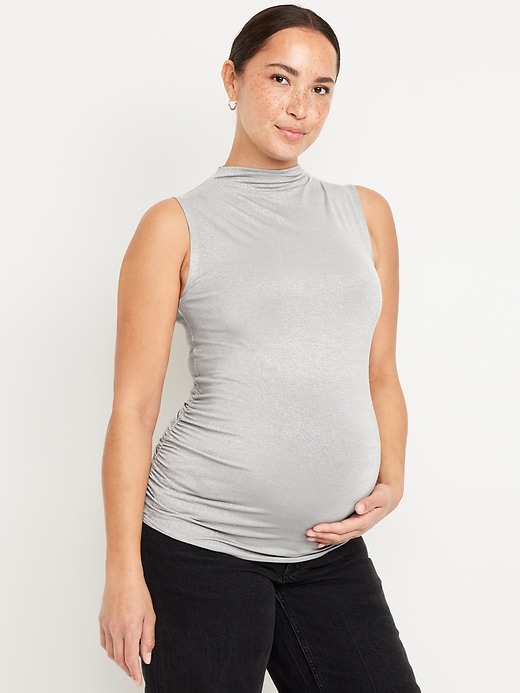 Image number 1 showing, Maternity Sleeveless Shine Top