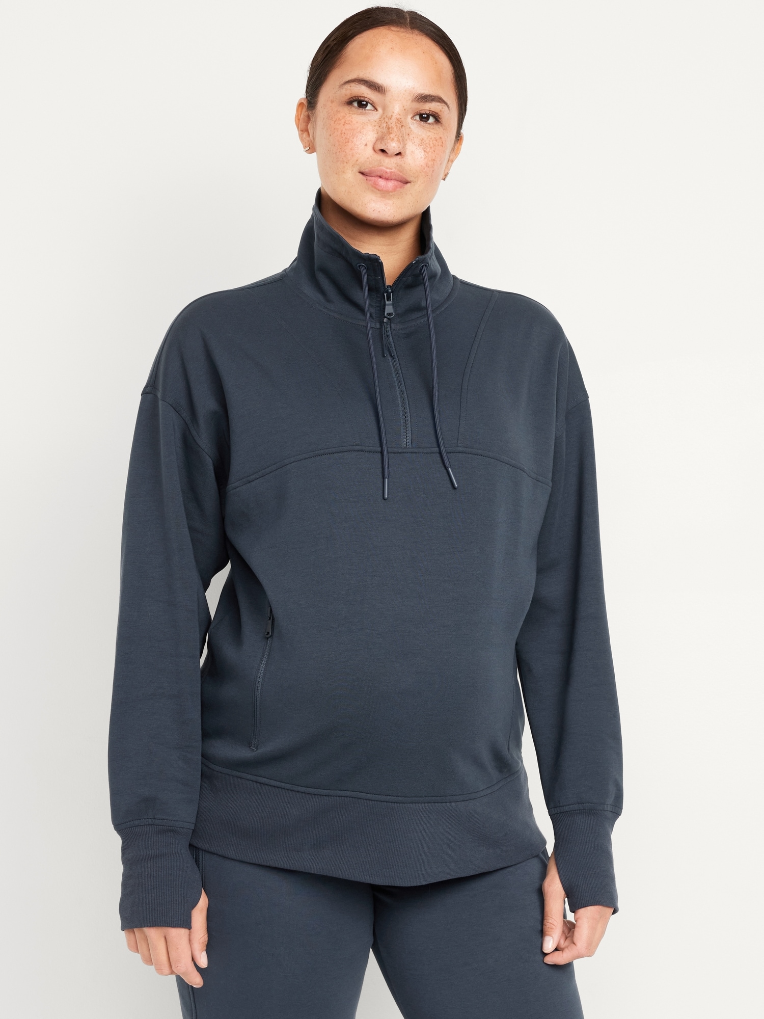 Maternity Dynamic Fleece Half Zip - Blue