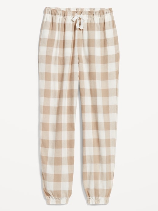 Image number 1 showing, High-Waisted Flannel Pajama Joggers for Women