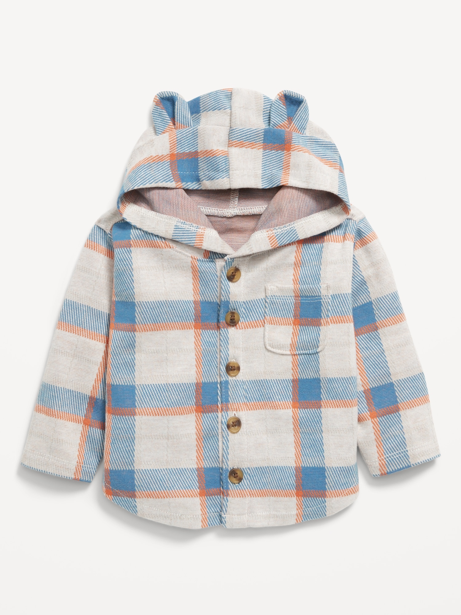 Printed Soft-Knit Hooded Shirt for Baby