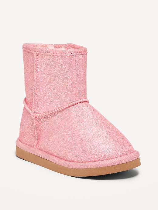 View large product image 1 of 4. Shiny Faux-Fur Lined Boots for Toddler Girls