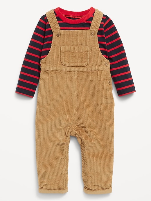 View large product image 1 of 3. Long-Sleeve T-Shirt and Corduroy Overalls Set for Baby