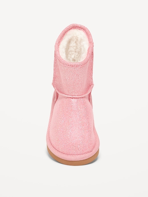 View large product image 2 of 4. Shiny Faux-Fur Lined Boots for Toddler Girls