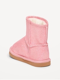 View large product image 3 of 4. Shiny Faux-Fur Lined Boots for Toddler Girls