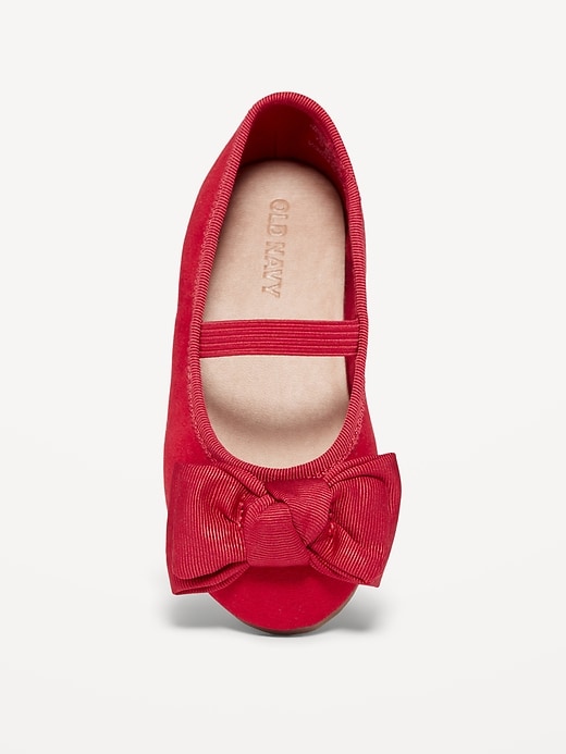 View large product image 2 of 4. Faux-Suede Bow Ballet Flats for Toddler Girls