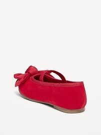 View large product image 3 of 4. Faux-Suede Bow Ballet Flats for Toddler Girls