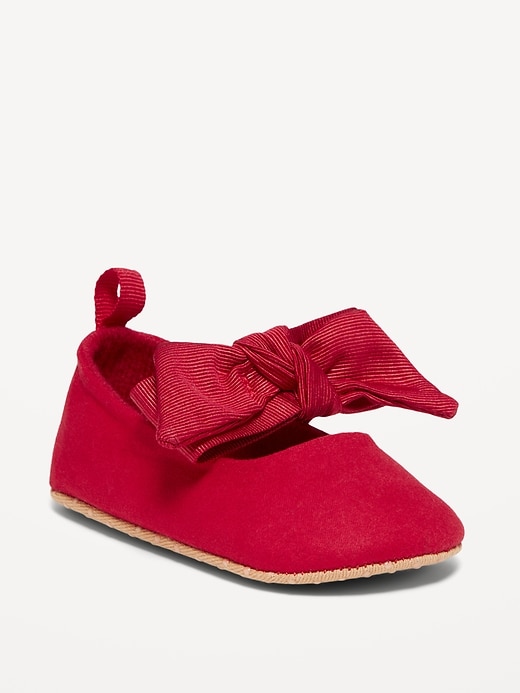 View large product image 1 of 4. Canvas Bow Ballet Flats for Baby