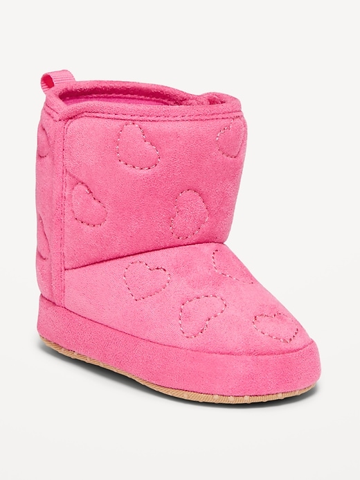 View large product image 1 of 4. Metallic Quilted Heart Boots for Baby