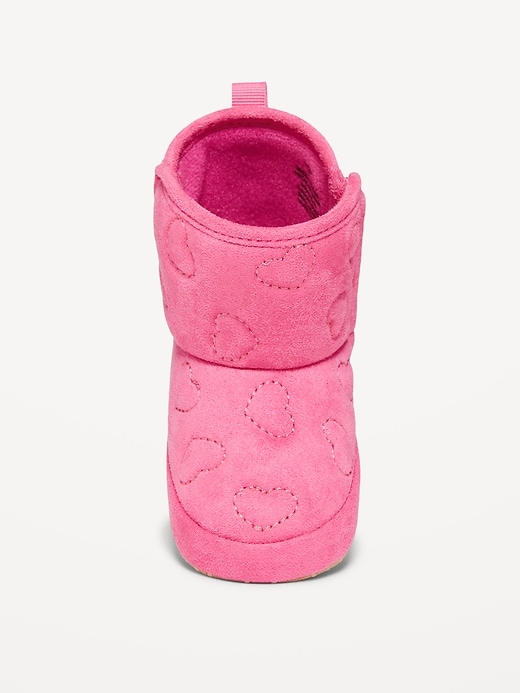 View large product image 2 of 4. Metallic Quilted Heart Boots for Baby