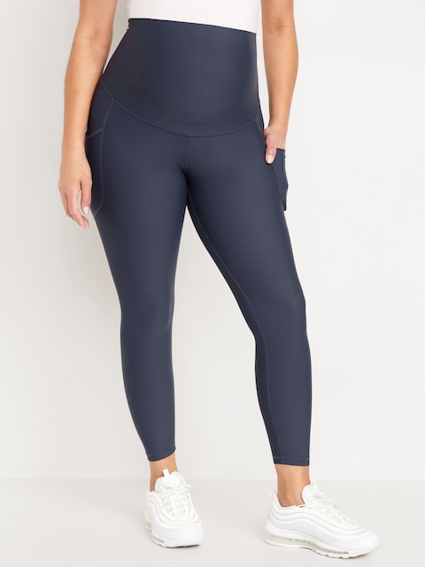 Maternity Full-Panel PowerSoft 7/8 Leggings - Dusk Navy