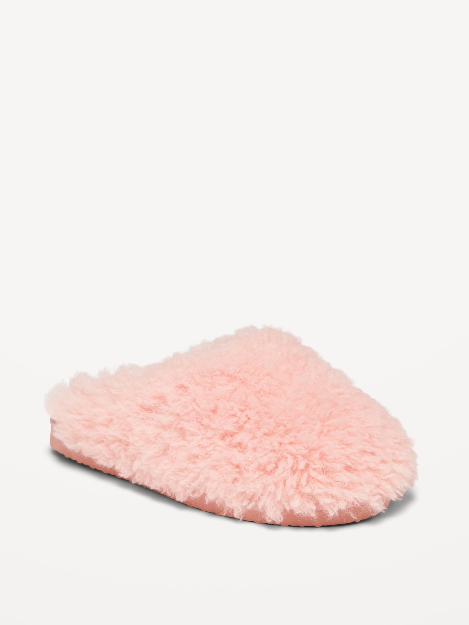 Faux Fur Mule Slippers for Women - Pink