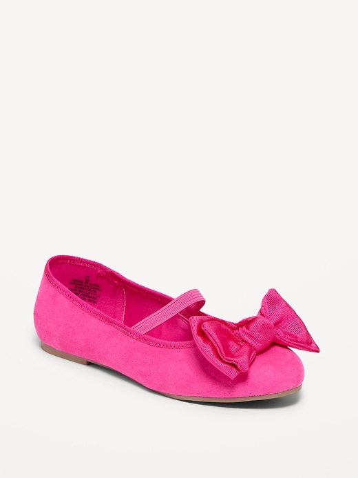 View large product image 1 of 4. Faux-Suede Bow Ballet Flats for Girls