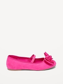 View large product image 3 of 4. Faux-Suede Bow Ballet Flats for Girls