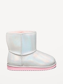 View large product image 3 of 4. Shiny Faux-Suede Faux-Fur Lined Boots for Girls