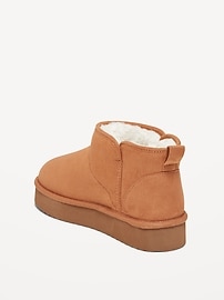 View large product image 4 of 4. Faux-Suede Faux-Fur Lined Platform Boots for Girls