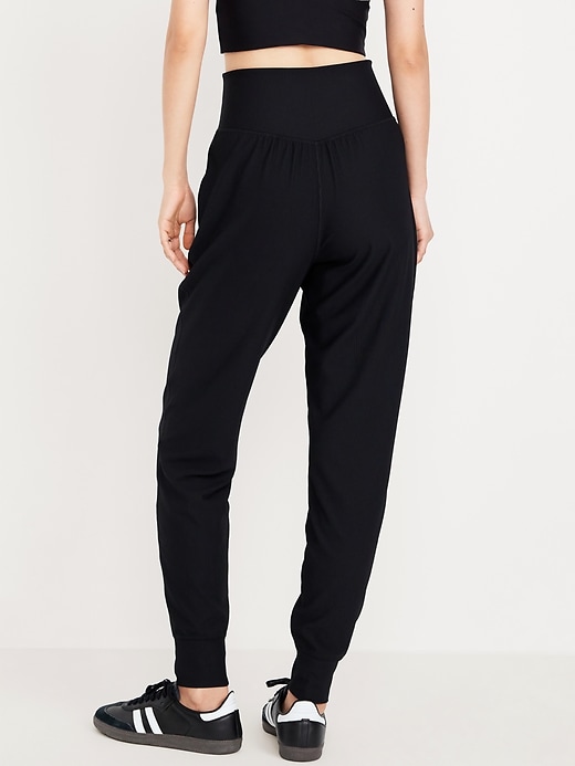 Image number 2 showing, High-Waisted PowerSoft Ribbed 7/8 Joggers